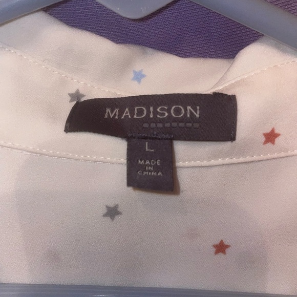 Madison Long Sleeved White Shirt with Colorful Dots - Picture 6 of 7